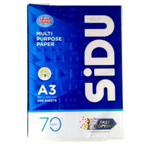 KERTAS HVS A3 70 GR SIDU